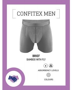 Confitex Men Brief with Fly Lifeproof Incontinence Underwear